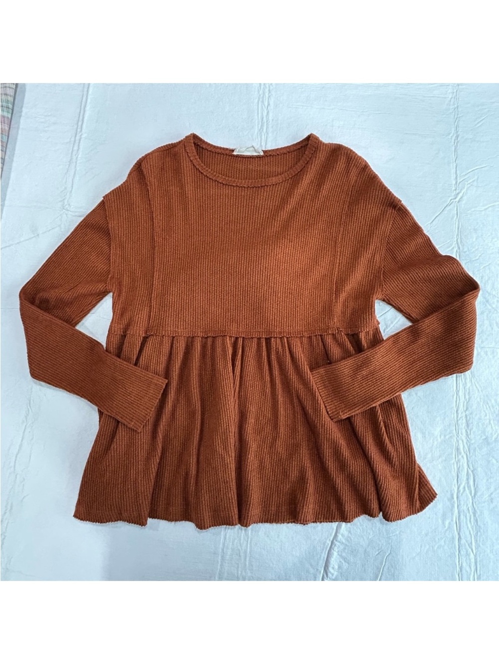 Altar’d State Orange-Brown Babydoll Sweater